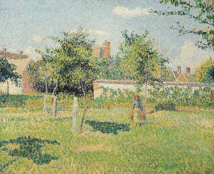 Frau auf der Wiese in Eragny, Frühling, 1887